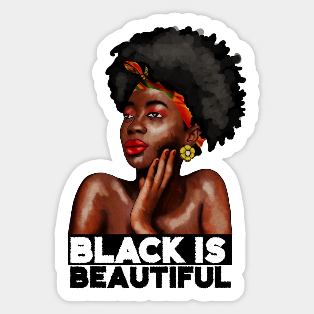 Black is Beautiful, Afro African Woman Sticker by logiamerch